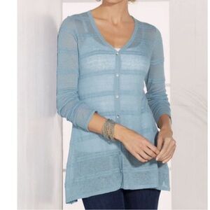 NWT Soft Surroundings Duo Stripe Cardigan